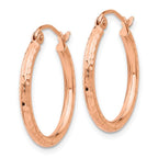 Leslie's 14k Rose Gold Diamond-cut Polished Hoop Earrings - Image 2