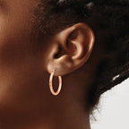 Leslie's 14k Rose Gold Diamond-cut Polished Hoop Earrings - Image 3