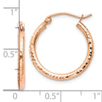 Leslie's 14k Rose Gold Diamond-cut Polished Hoop Earrings - Image 4