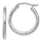 Leslie's 14k White Gold Diamond-cut 2mm Round Tube Hoop Earrings