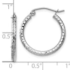 Leslie's 14k White Gold Diamond-cut 2mm Round Tube Hoop Earrings - Image 4