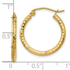 Leslie's 14k Diamond-cut 2mm Round Tube Hoop Earrings - Image 4