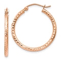 Leslie's 14k Rose Gold Diamond-cut Polished Hoop Earrings