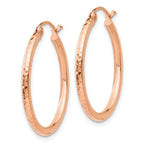 Leslie's 14k Rose Gold Diamond-cut Polished Hoop Earrings - Image 2