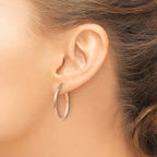 Leslie's 14k Rose Gold Diamond-cut Polished Hoop Earrings - Image 3