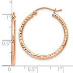 Leslie's 14k Rose Gold Diamond-cut Polished Hoop Earrings - Image 4