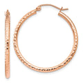 Leslie's 14k Rose Gold Diamond-cut Polished Hoop Earrings