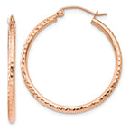 Leslie's 14k Rose Gold Diamond-cut Polished Hoop Earrings