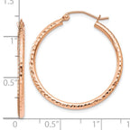 Leslie's 14k Rose Gold Diamond-cut Polished Hoop Earrings - Image 4