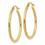 Leslie's 14k Diamond-cut 2mm Round Tube Hoop Earrings - Image 2