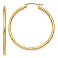 Leslie's 14k Diamond-cut 2mm Round Tube Hoop Earrings