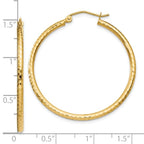 Leslie's 14k Diamond-cut 2mm Round Tube Hoop Earrings - Image 4