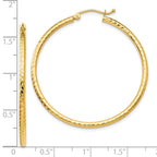 Leslie's 14k Diamond-cut 2mm Round Tube Hoop Earrings - Image 4