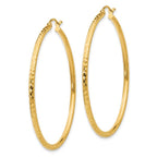 Leslie's 14k Diamond-cut 2mm Round Tube Hoop Earrings - Image 2