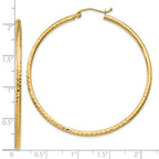 Leslie's 14k Diamond-cut 2mm Round Tube Hoop Earrings - Image 4