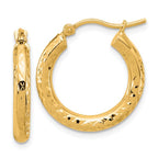Leslie's 14k Diamond-cut 3mm Round Hoop Earrings