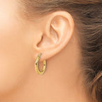 Leslie's 14k Diamond-cut 3mm Round Hoop Earrings - Image 3