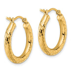 Leslie's 14k Diamond-cut 3mm Round Hoop Earrings - Image 4
