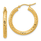 Leslie's 14k Diamond-cut 3mm Round Hoop Earrings