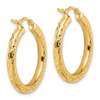 Leslie's 14k Diamond-cut 3mm Round Hoop Earrings - Image 4