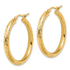 Leslie's 14k Diamond-cut 3mm Round Hoop Earrings - Image 2