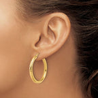 Leslie's 14k Diamond-cut 3mm Round Hoop Earrings - Image 3