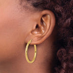 Leslie's 14k Diamond-cut 3mm Round Hoop Earrings - Image 3