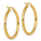 Leslie's 14k Diamond-cut 3mm Round Hoop Earrings - Image 4