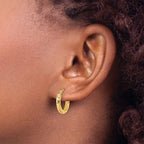 Leslie's 14k Diamond-cut 2.8x15mm Hollow Hoop Earrings - Image 3