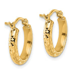 Leslie's 14k Diamond-cut 2.8x15mm Hollow Hoop Earrings - Image 4