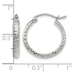 Leslie's 14k White Gold D/C 2.8x18mm Hollow Hoop Earrings - Image 4