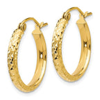 Leslie's 14k D/C 2.8x18mm Hollow Hoop Earrings - Image 2