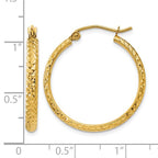 Leslie's 14k D/C 2.8x25mm Hollow Hoop Earrings - Image 4