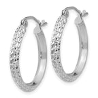 Leslie's 14k White Gold Knife Edge D/C 2.5x20mm Hoop Earrings - Image 2