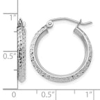 Leslie's 14k White Gold Knife Edge D/C 2.5x20mm Hoop Earrings - Image 4