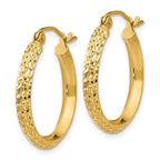 Leslie's 14k Knife Edge D/C 2.5x20mm Hollow Hoop Earrings - Image 2