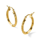 Leslie's 14k Knife Edge D/C 2.5x20mm Hollow Hoop Earrings - Image 4