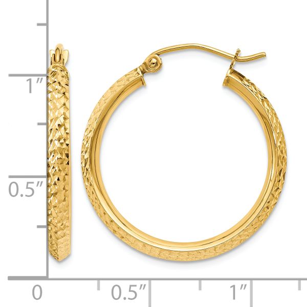 Leslie's 14k Knife Edge D/C 2.5x25mm Hollow Hoop Earrings - Image 4
