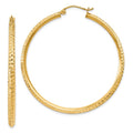 Leslie's 14k Knife Edge D/C Hollow Hoop Earrings
