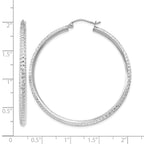 Leslie's 14k WG Knife Edge D/C Hollow Hoop Earrings - Image 4