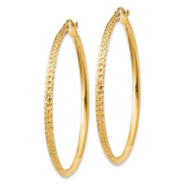 Leslie's 14k Knife Edge D/C Hollow Hoop Earrings - Image 2