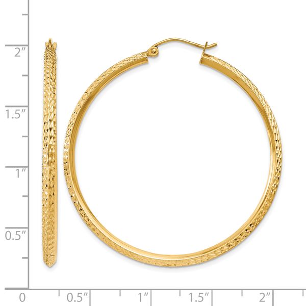Leslie's 14k Knife Edge D/C Hollow Hoop Earrings - Image 4
