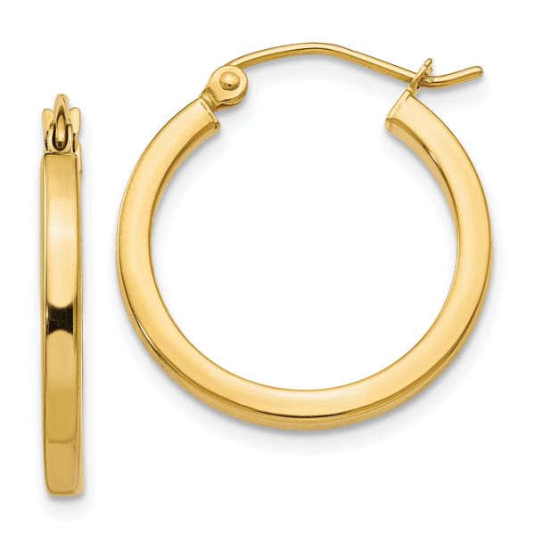 Leslie's 14k 2mm Square Tube Hoop Earrings