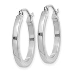 Leslie's 14k White Gold 2mm Square Tube Hoop Earrings - Image 2