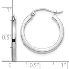 Leslie's 14k White Gold 2mm Square Tube Hoop Earrings - Image 4