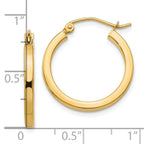 Leslie's 14k 2mm Square Tube Hoop Earrings - Image 4