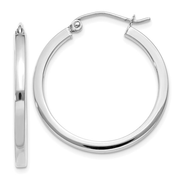 Leslie's 14k White Gold 2mm Square Tube Hoop Earrings