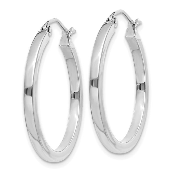 Leslie's 14k White Gold 2mm Square Tube Hoop Earrings - Image 2