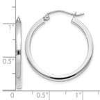 Leslie's 14k White Gold 2mm Square Tube Hoop Earrings - Image 4
