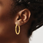 Leslie's 14k 2mm Square Tube Hoop Earrings - Image 3